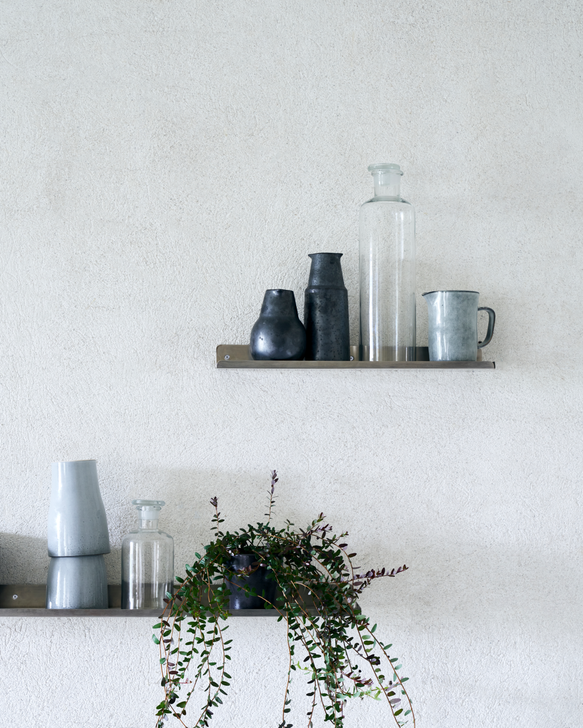 Ledge hylde, Børstet Sølv - L43 cm